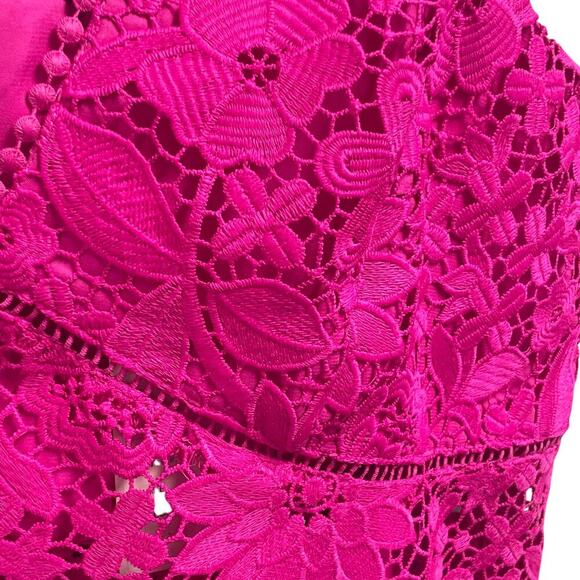 Generation Love Pink Lace Cropped Top Tank Style Blouse V-Neck Sz XL NEW - Picture 2 of 5